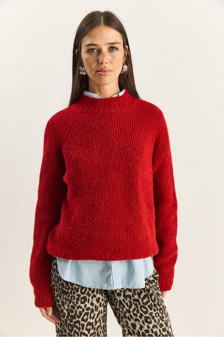 Oversized Rundhalsausschnitt Strickpullover - Image 2