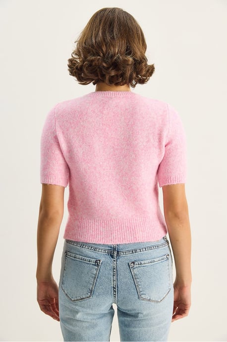 Rundhals Kurzarm Strickpullover - Image 6
