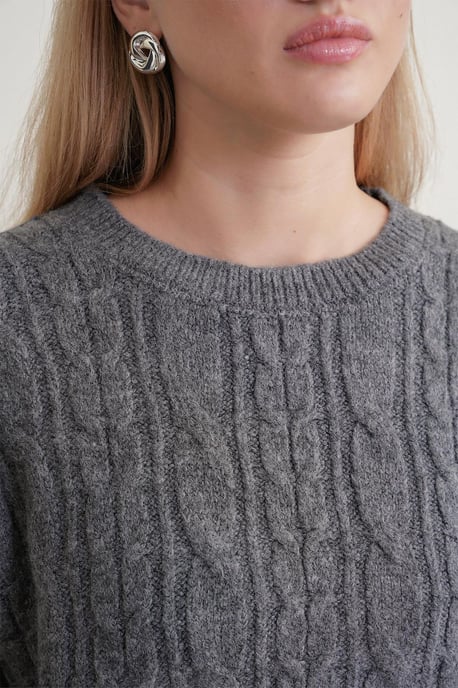 Oversized Strickpullover mit Haarzopf-Muster - Image 3