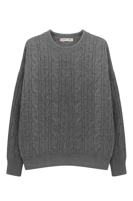 Oversized Strickpullover mit Haarzopf-Muster - Image 5
