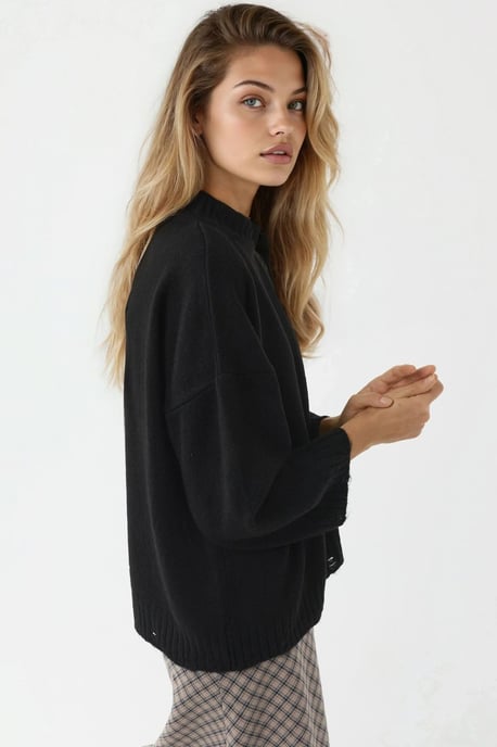 Übergroßer strukturierter Strickpullover mit Rundhalsausschnitt - Image 2