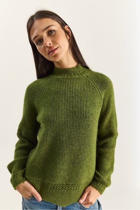 Oversized Rundhalsausschnitt Strickpullover - Image 5