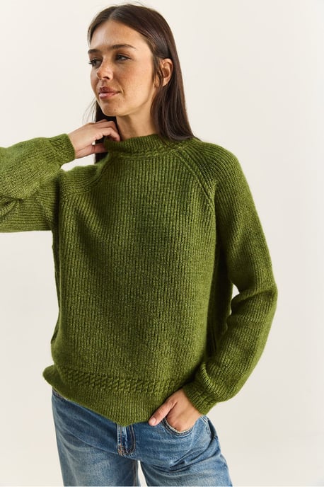 Oversized Rundhalsausschnitt Strickpullover - Image 6