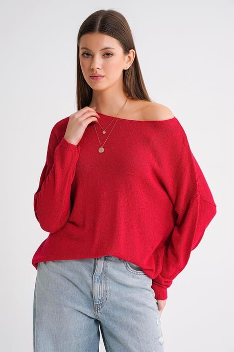 Übergroßer Bootsausschnitt-Strickpullover - Image 3