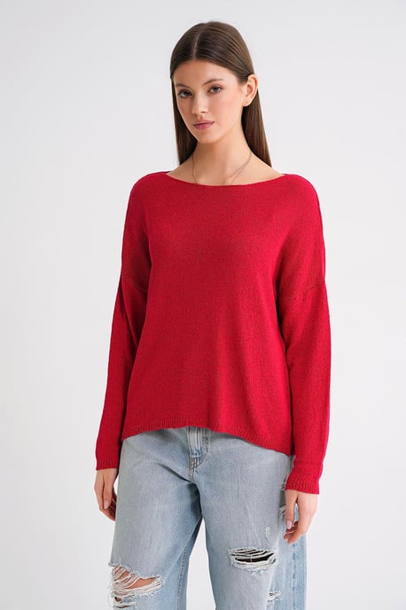 Übergroßer Bootsausschnitt-Strickpullover - Image 5