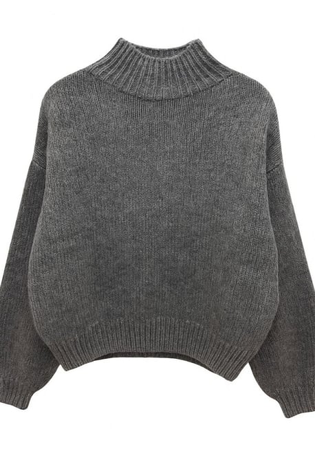 Lässiger Schnitt Rundhals Dickstrickpullover - Image 5