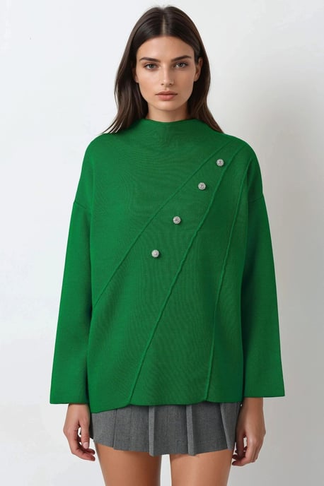 Knopfdetaillierter Strickpullover - Image 6