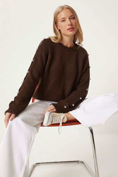 Crew-Neck-Ausschnitt Strickpullover - Image 2