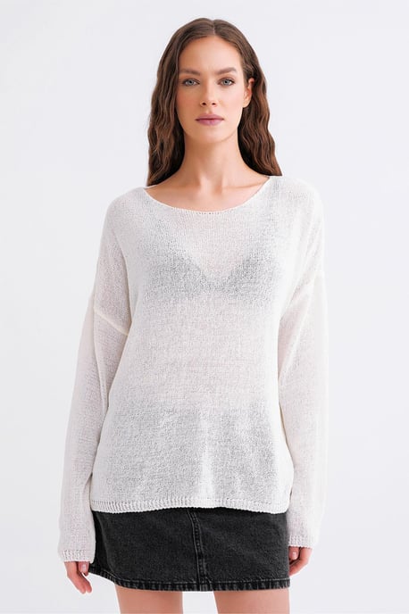Übergroßer Bootsausschnitt-Strickpullover - Image 3