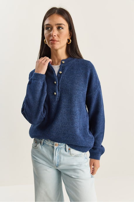 Knopfkragen Strickpullover - Image 4