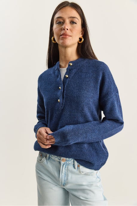 Knopfkragen Strickpullover - Image 5