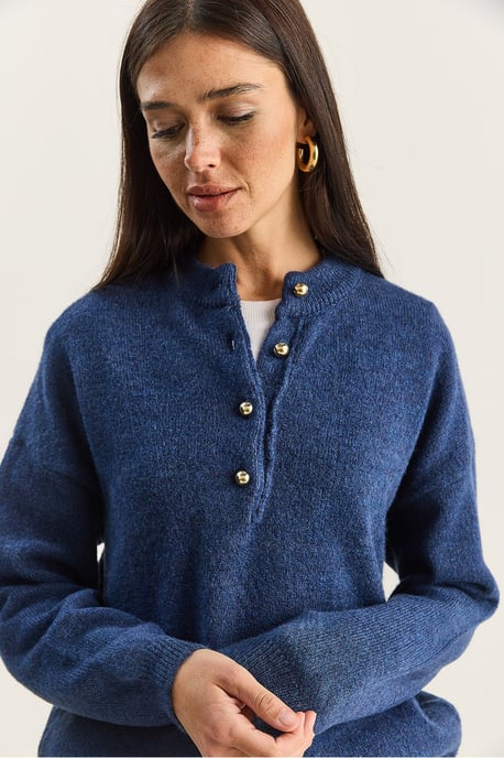 Knopfkragen Strickpullover - Image 6