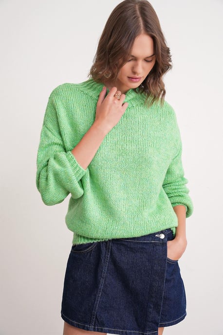 Lässiger Schnitt Rundhals Dickstrickpullover - Image 3