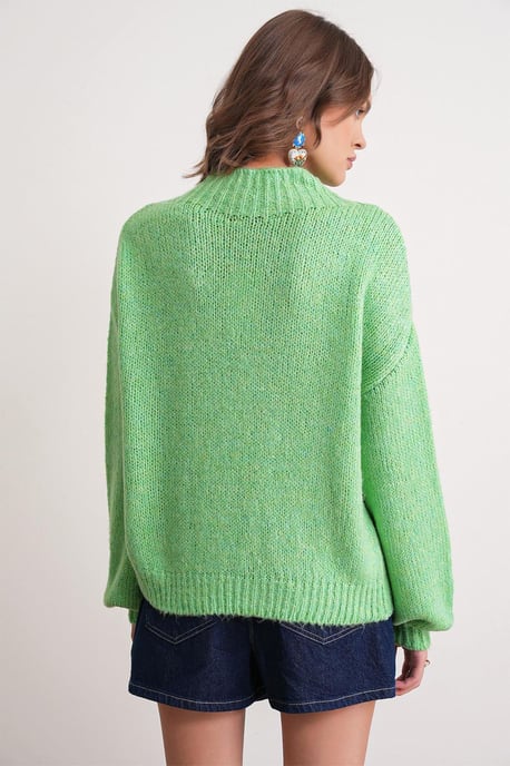 Lässiger Schnitt Rundhals Dickstrickpullover - Image 5