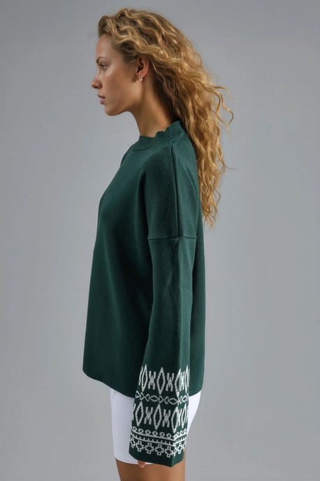 Rundhals-Jacquard-Strickpullover - Image 4
