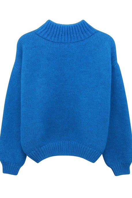 Lässiger Schnitt Rundhals Dickstrickpullover - Image 5