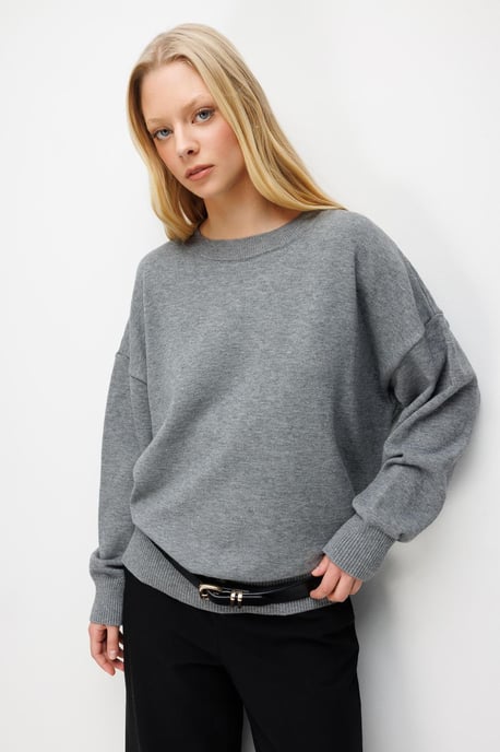 Übergroßer gerippter Strickpullover - Image 1