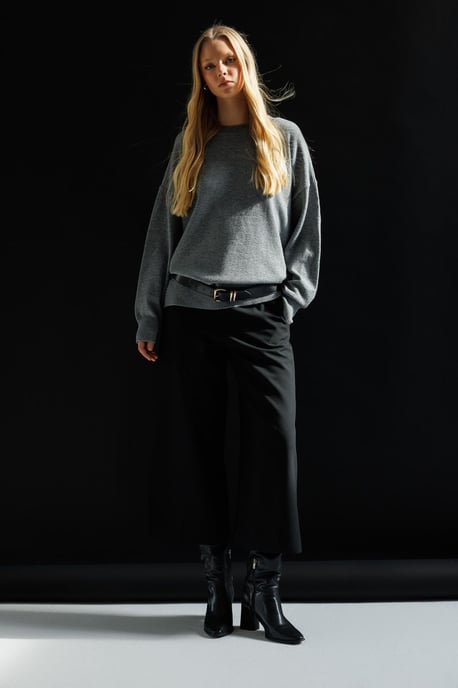 Übergroßer gerippter Strickpullover - Image 5