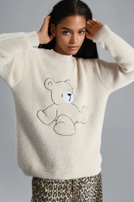 Oversize Teddy-Bär Plüschpullover - Image 1