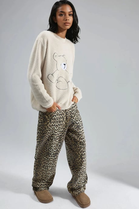 Oversize Teddy-Bär Plüschpullover - Image 5