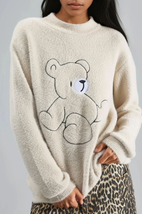 Oversize Teddy-Bär Plüschpullover - Image 6