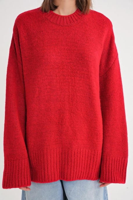 Übergröße Rippstrickpullover mit Rundhalsausschnitt - Image 4