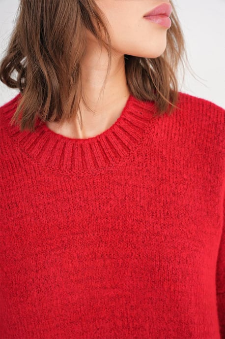 Übergröße Rippstrickpullover mit Rundhalsausschnitt - Image 5