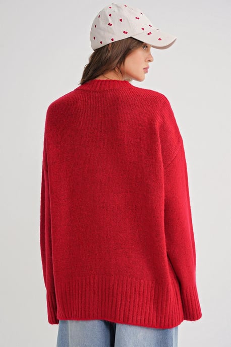 Übergröße Rippstrickpullover mit Rundhalsausschnitt - Image 6