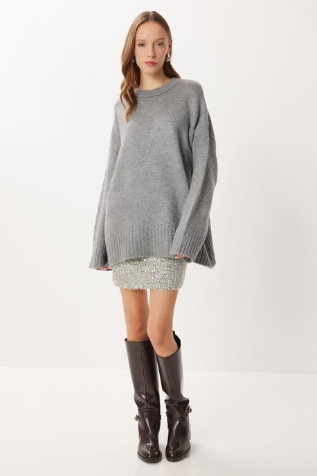 Oversized Basic Pullover mit Rundhalsausschnitt - Image 2