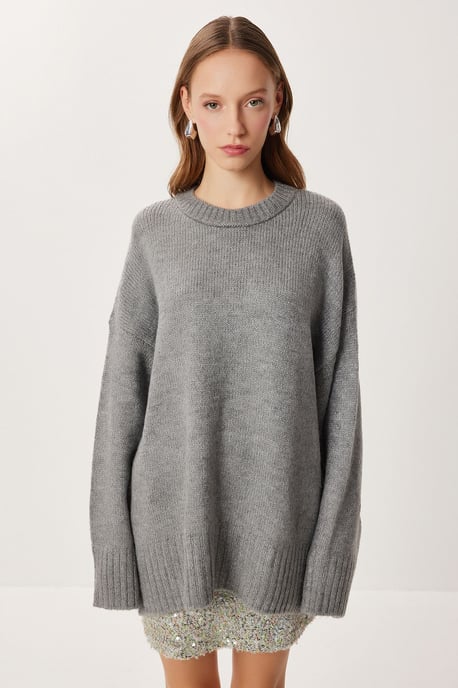 Oversized Basic Pullover mit Rundhalsausschnitt - Image 3