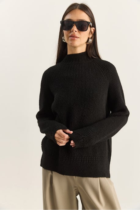 Oversized Rundhalsausschnitt Strickpullover - Image 4