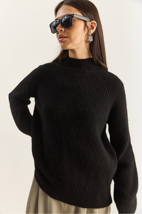 Oversized Rundhalsausschnitt Strickpullover - Image 5