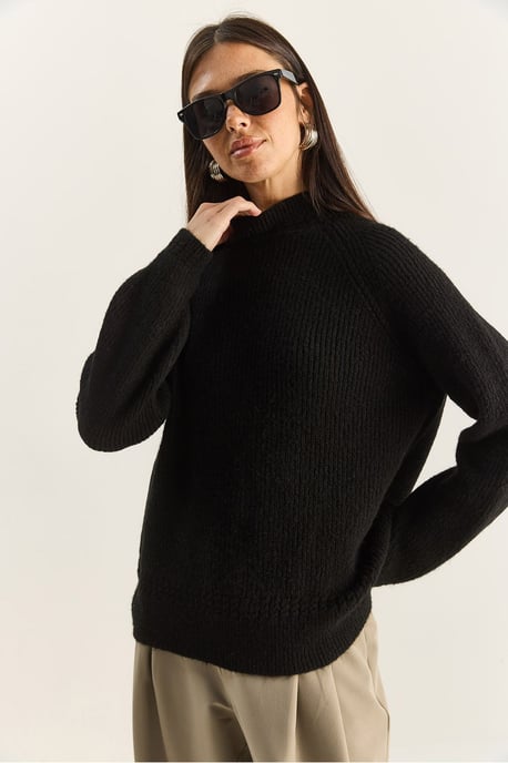 Oversized Rundhalsausschnitt Strickpullover - Image 6