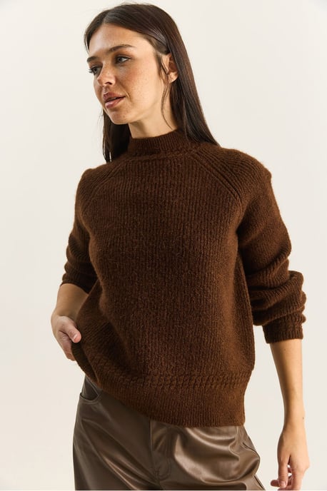Oversized Rundhalsausschnitt Strickpullover - Image 5