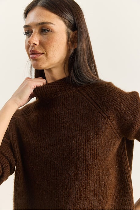 Oversized Rundhalsausschnitt Strickpullover - Image 6