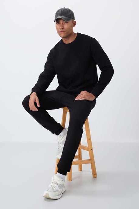 Herren Baumwoll-Polyester Fleece Sweatshirt und Hose Set - Image 1