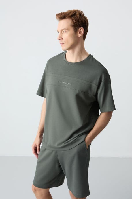 Herren Übergröße Baumwollmischung T-Shirt und Shorts Set - Image 4