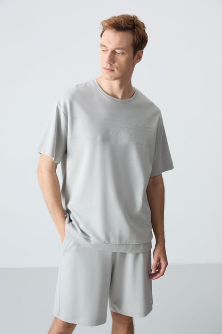 Herren Übergröße Baumwoll-Mischung T-Shirt und Shorts Set - Image 2