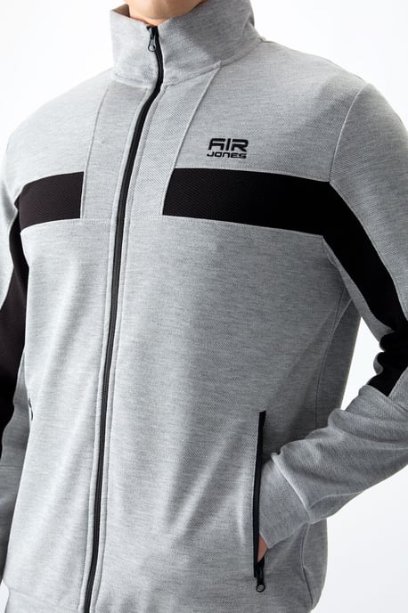 Herren Color Block Fleece Sweatshirt und Hose Set - Image 2