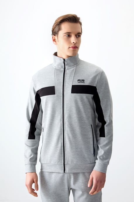 Herren Color Block Fleece Sweatshirt und Hose Set - Image 4
