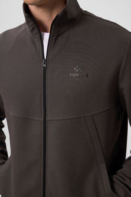 Herren Langarm-Zip Sweatshirt und Hose Set - Image 4