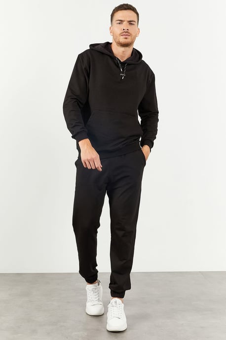 Übergroßer Kapuzen-Sweatshirt- und Hosenanzug - Image 1