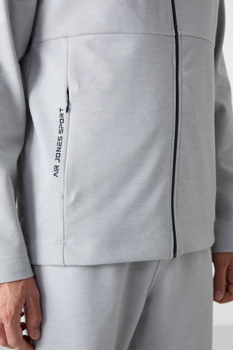 Herren Sweatshirt mit Reißverschlusskragen und Hose Set - Image 4