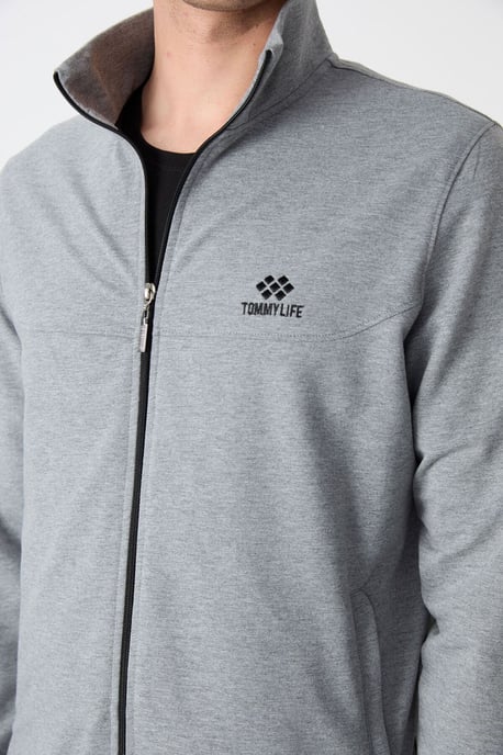 Herren Relaxed Fit Sweatshirt mit Reißverschlusskragen und Hose Set - Image 2