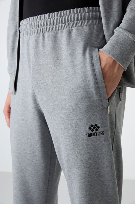 Herren Relaxed Fit Sweatshirt mit Reißverschlusskragen und Hose Set - Image 5