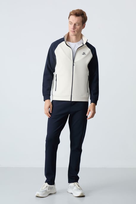 Herren Farbblockiertes Strick-Trainingsset - Image 1