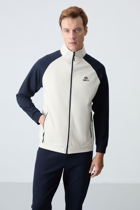 Herren Farbblockiertes Strick-Trainingsset - Image 3