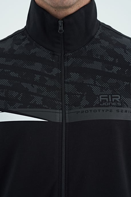 Bedrucktes Sweatshirt mit Reißverschlusskragen und Hose Set - Image 2