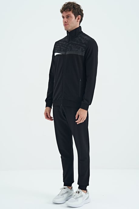 Bedrucktes Sweatshirt mit Reißverschlusskragen und Hose Set - Image 3