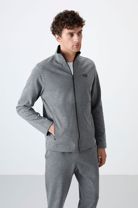 Herren Sweatshirt mit Reißverschlusskragen und Hose Set - Image 2